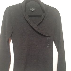 IZ Byer Gray Long Sleeve Wrap Sweater. Juniors M